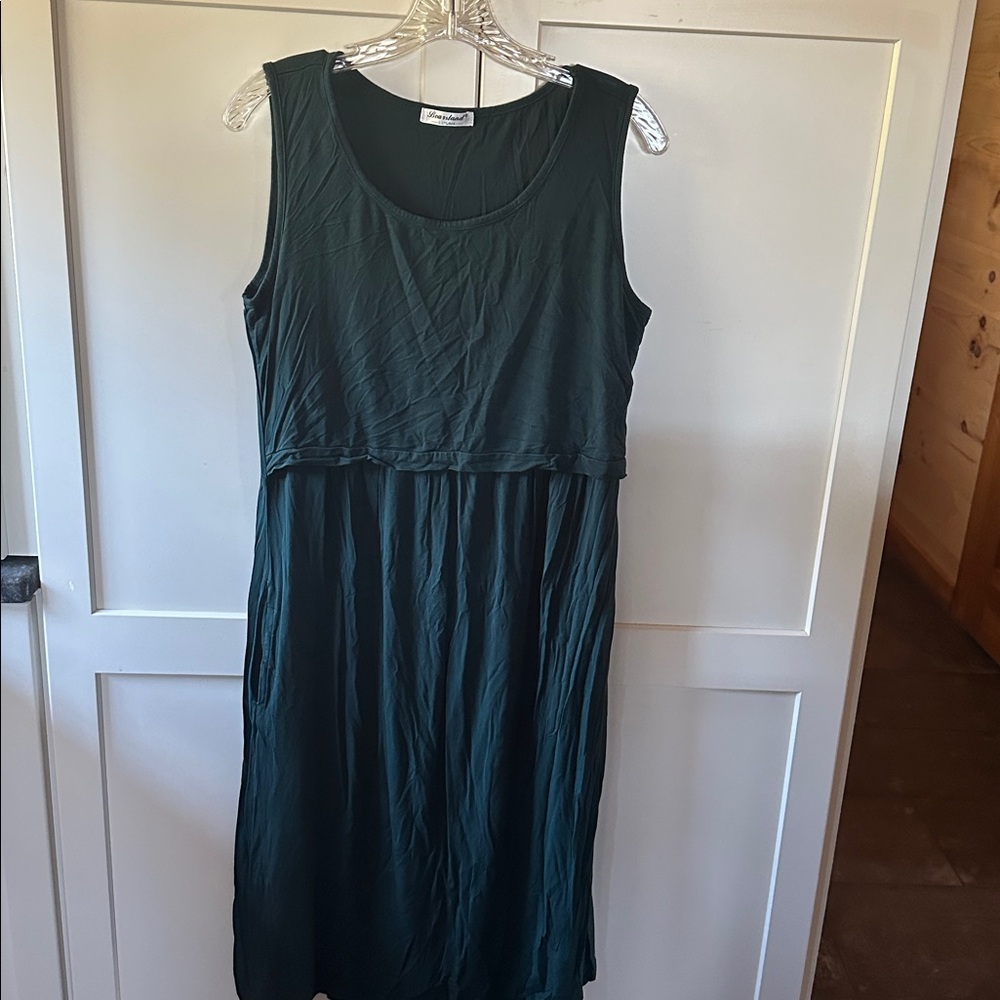 Bearsland Deep Green nursing dress -Large